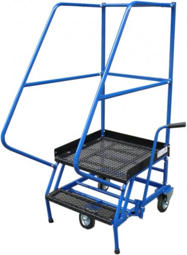 Warehouse mobile ladder with platform