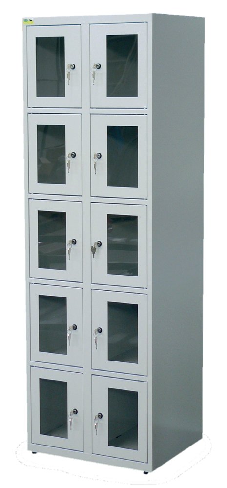 Compartment cabinet with plexiglass windows - 10 boxes SK300-010 01
