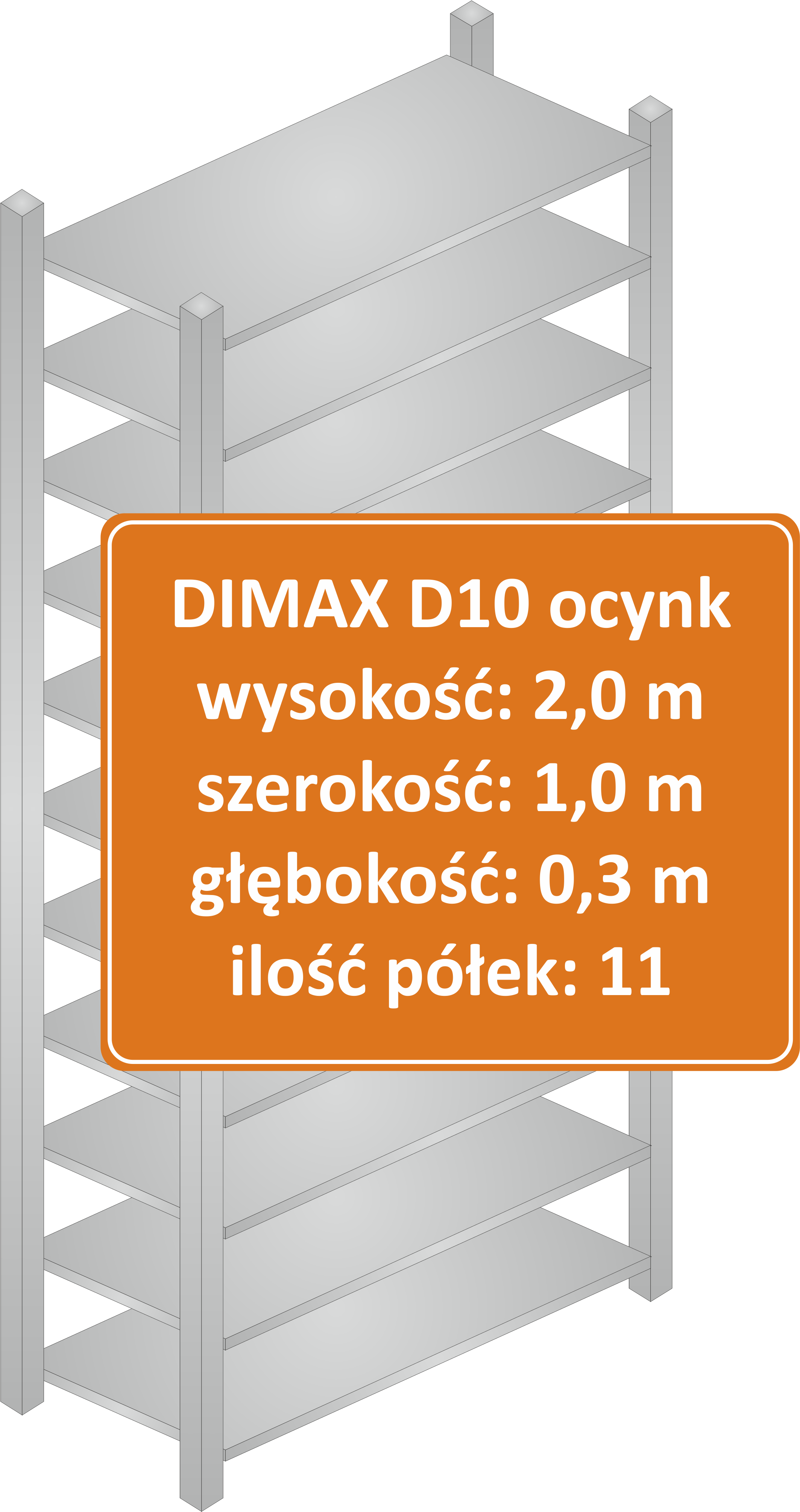 Regał DIMAX D10 na pojemniki warsztatowe