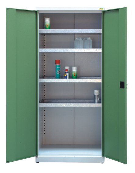 Metal cabinet for liquid substances